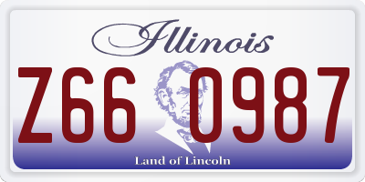 IL license plate Z660987