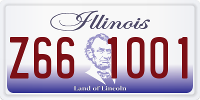 IL license plate Z661001