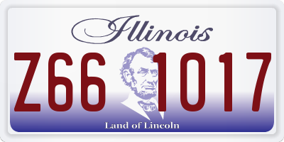 IL license plate Z661017