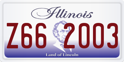 IL license plate Z662003