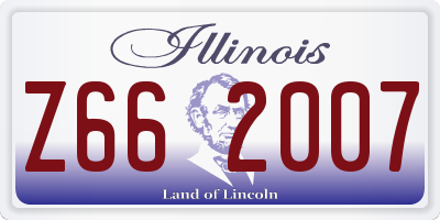 IL license plate Z662007