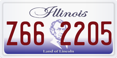 IL license plate Z662205