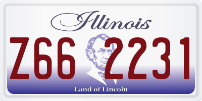 IL license plate Z662231