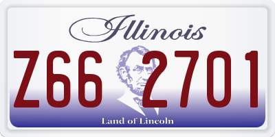IL license plate Z662701