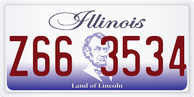 IL license plate Z663534
