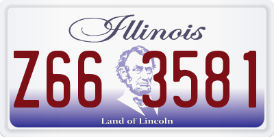 IL license plate Z663581