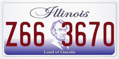 IL license plate Z663670