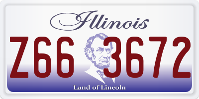 IL license plate Z663672