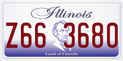 IL license plate Z663680