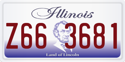 IL license plate Z663681