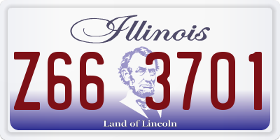 IL license plate Z663701
