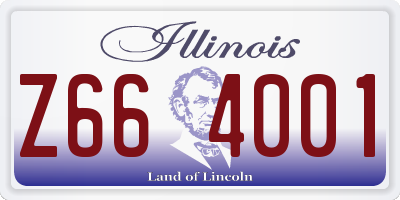IL license plate Z664001