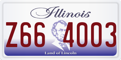 IL license plate Z664003