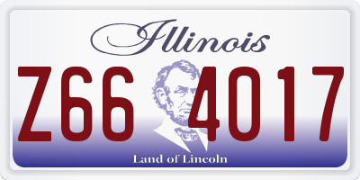 IL license plate Z664017