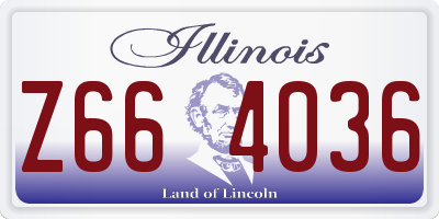 IL license plate Z664036