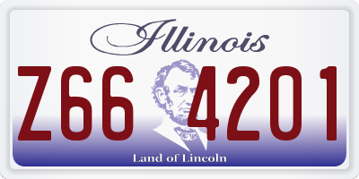 IL license plate Z664201
