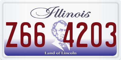 IL license plate Z664203