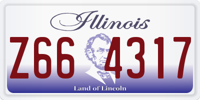 IL license plate Z664317