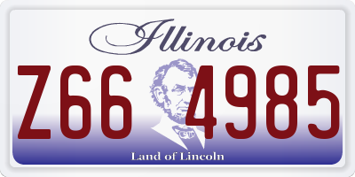 IL license plate Z664985