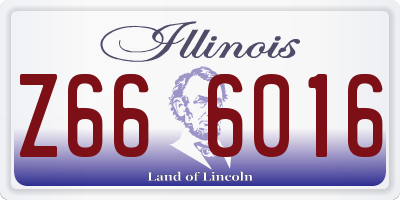 IL license plate Z666016