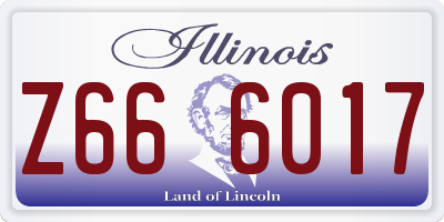 IL license plate Z666017