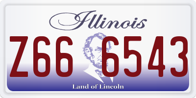 IL license plate Z666543