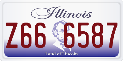 IL license plate Z666587