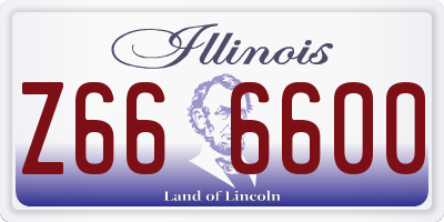 IL license plate Z666600