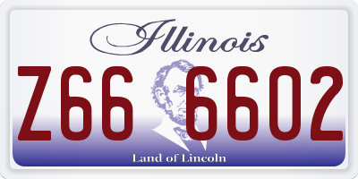 IL license plate Z666602