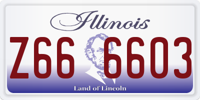 IL license plate Z666603