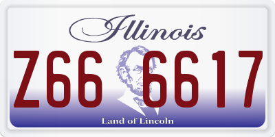 IL license plate Z666617