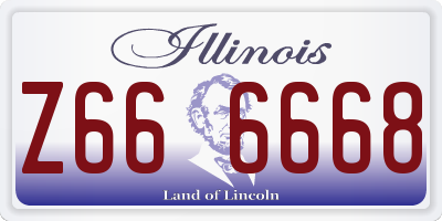 IL license plate Z666668