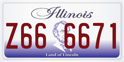 IL license plate Z666671