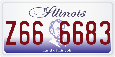 IL license plate Z666683