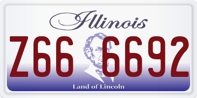 IL license plate Z666692
