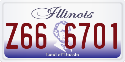 IL license plate Z666701