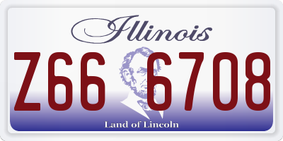 IL license plate Z666708