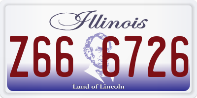 IL license plate Z666726