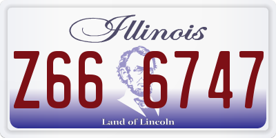 IL license plate Z666747