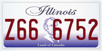 IL license plate Z666752
