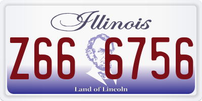 IL license plate Z666756