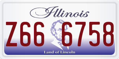 IL license plate Z666758