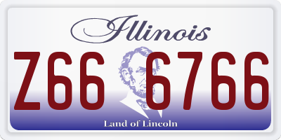 IL license plate Z666766