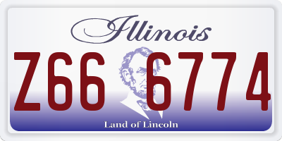IL license plate Z666774
