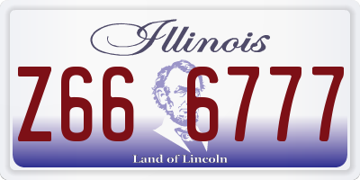 IL license plate Z666777