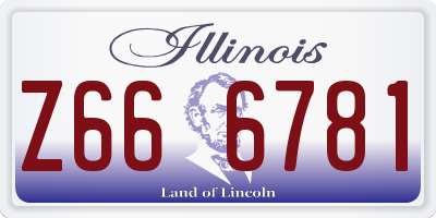 IL license plate Z666781