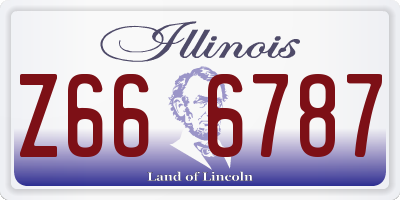 IL license plate Z666787