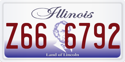IL license plate Z666792