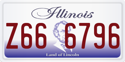 IL license plate Z666796