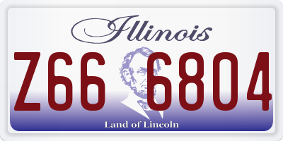 IL license plate Z666804